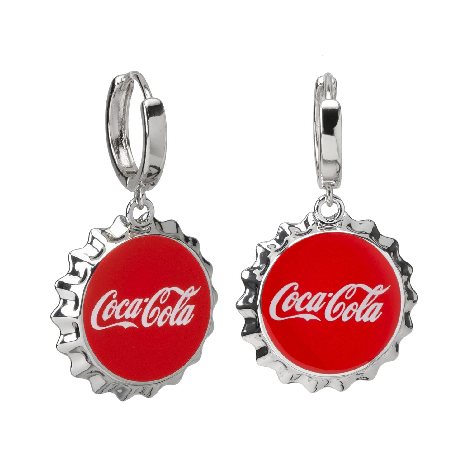 Coca-Cola Red Bottle Cap Earrings by Cufflinks.com