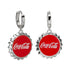 Coca-Cola Red Bottle Cap Earrings by Cufflinks.com