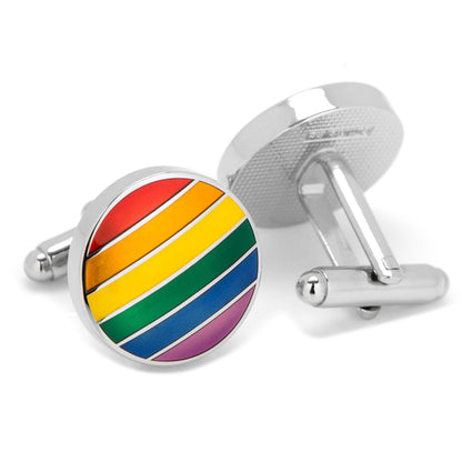 Rainbow Stripe Cufflinks by Cufflinks.com