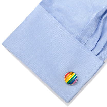 Rainbow Stripe Cufflinks by Cufflinks.com