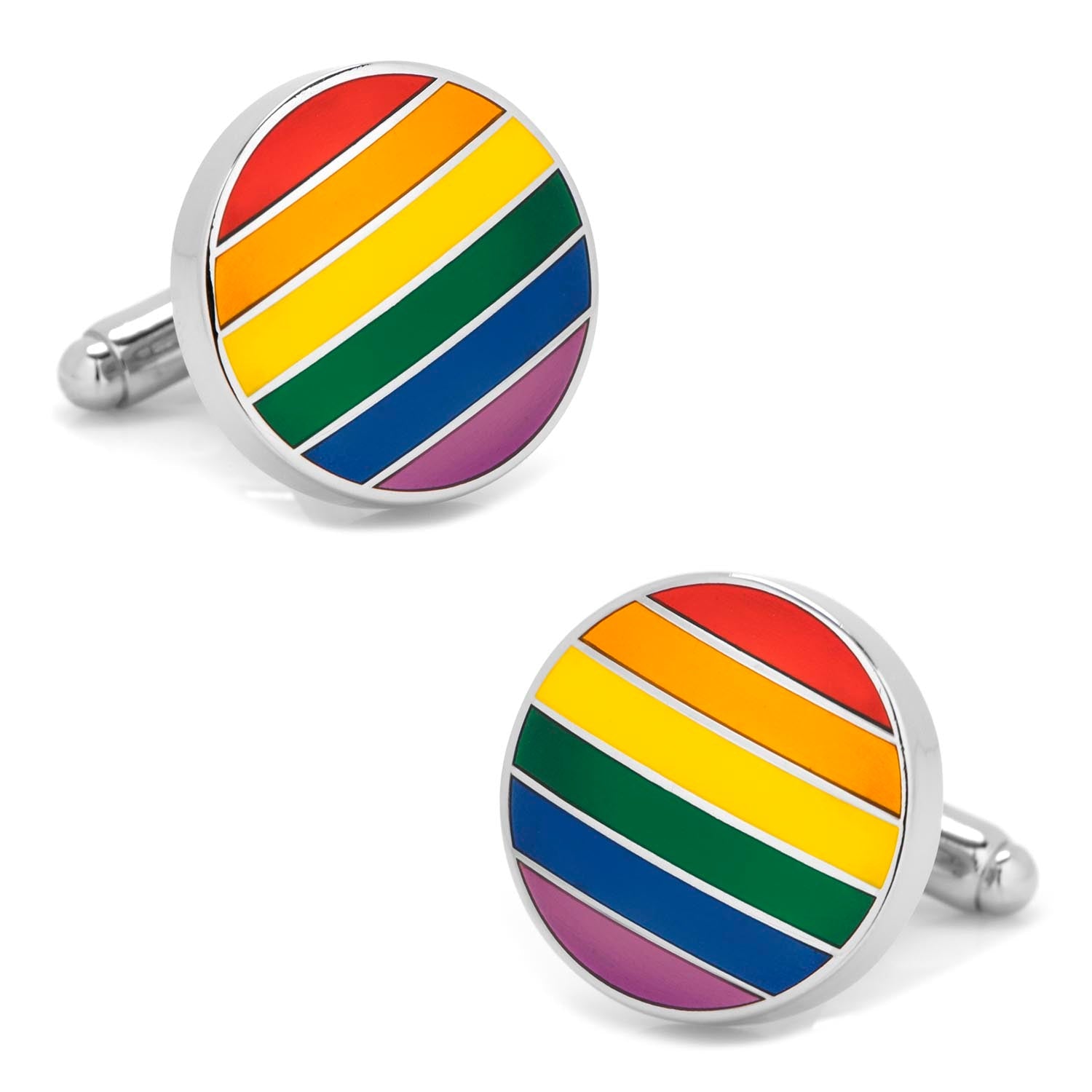 Rainbow Stripe Cufflinks by Cufflinks.com