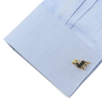Stag Deer Gold Cufflinks by Cufflinks.com