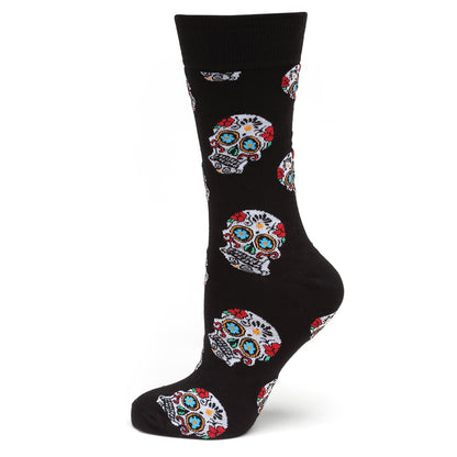 Sugar Skull Black Socks by Cufflinks.com