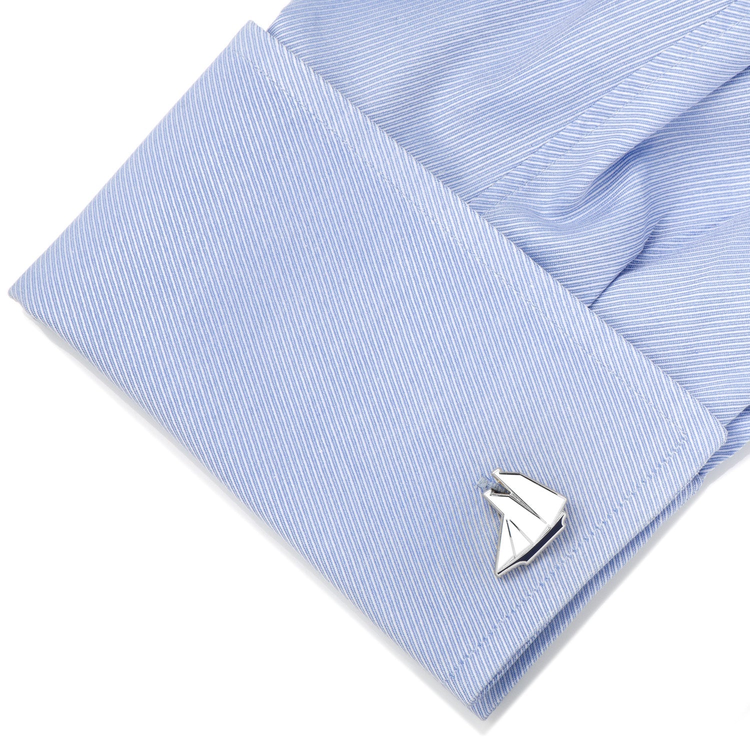 Blue and White Sailboat Cufflinks by Cufflinks.com