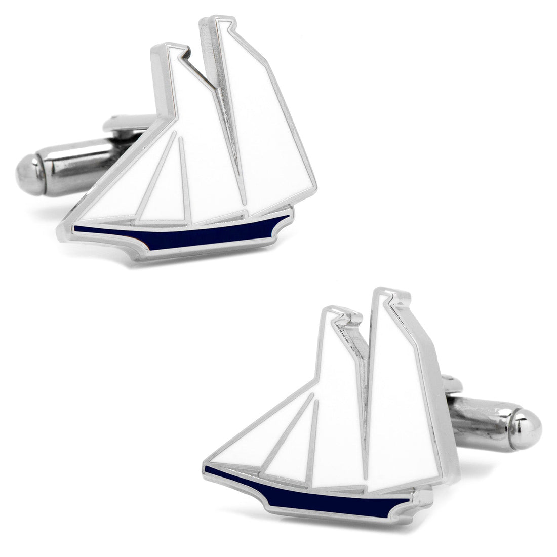 Blue and White Sailboat Cufflinks by Cufflinks.com