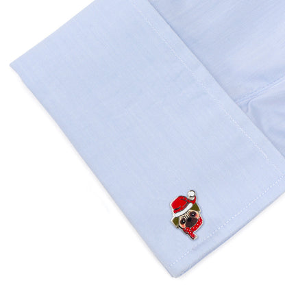 Santa Pug Cufflinks by Cufflinks.com