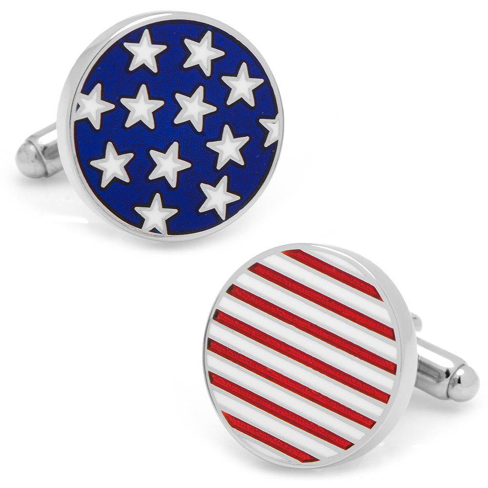 Stars and Stripes American Flag Cufflinks by Cufflinks.com