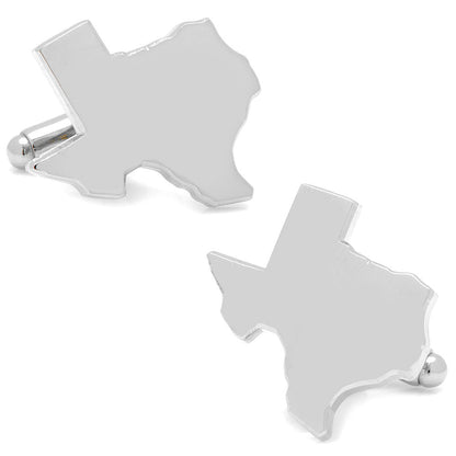 Silver Texas Cufflinks and Lapel Pin Gift Set by Cufflinks.com