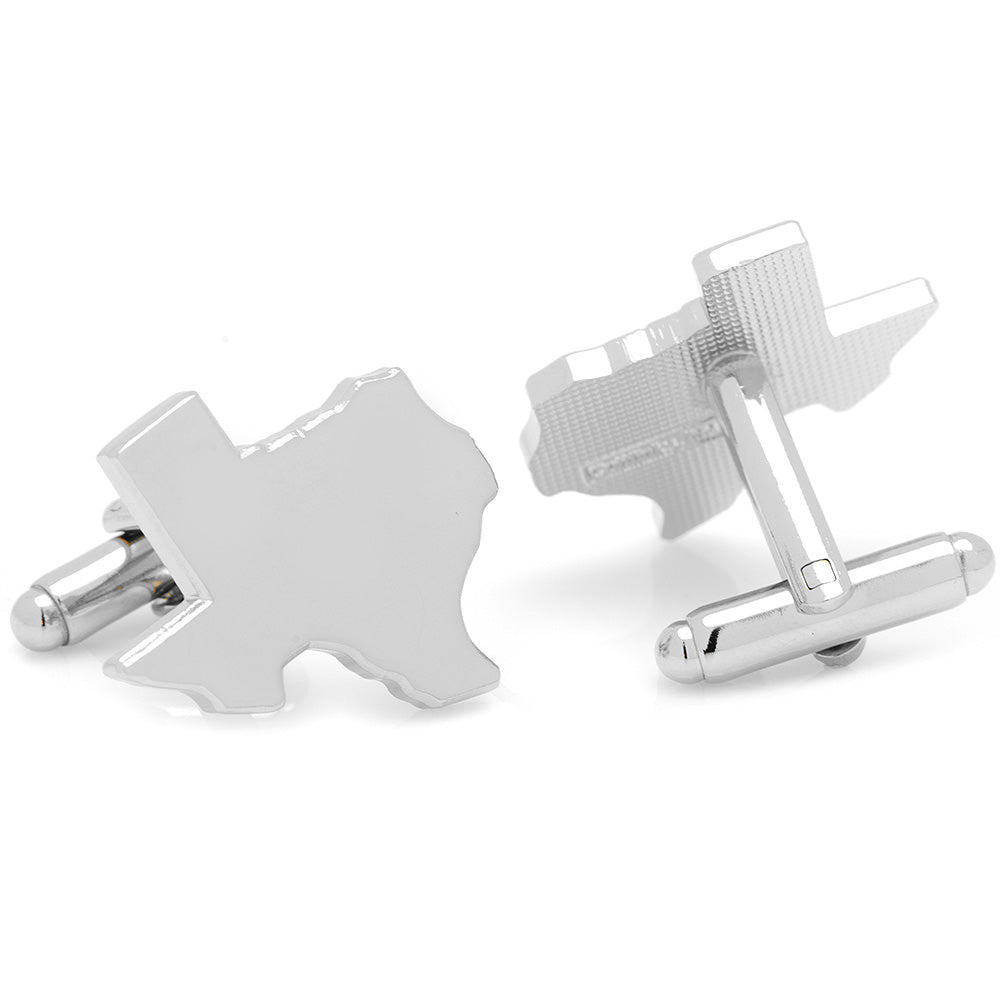 Silver Texas Cufflinks and Lapel Pin Gift Set by Cufflinks.com