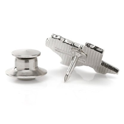 Silver Texas Cufflinks and Lapel Pin Gift Set by Cufflinks.com