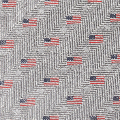 Light Gray Herringbone American Flag Men&