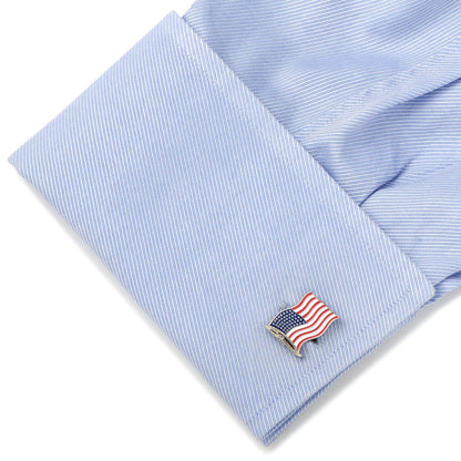 Waving American Flag Cufflinks by Cufflinks.com