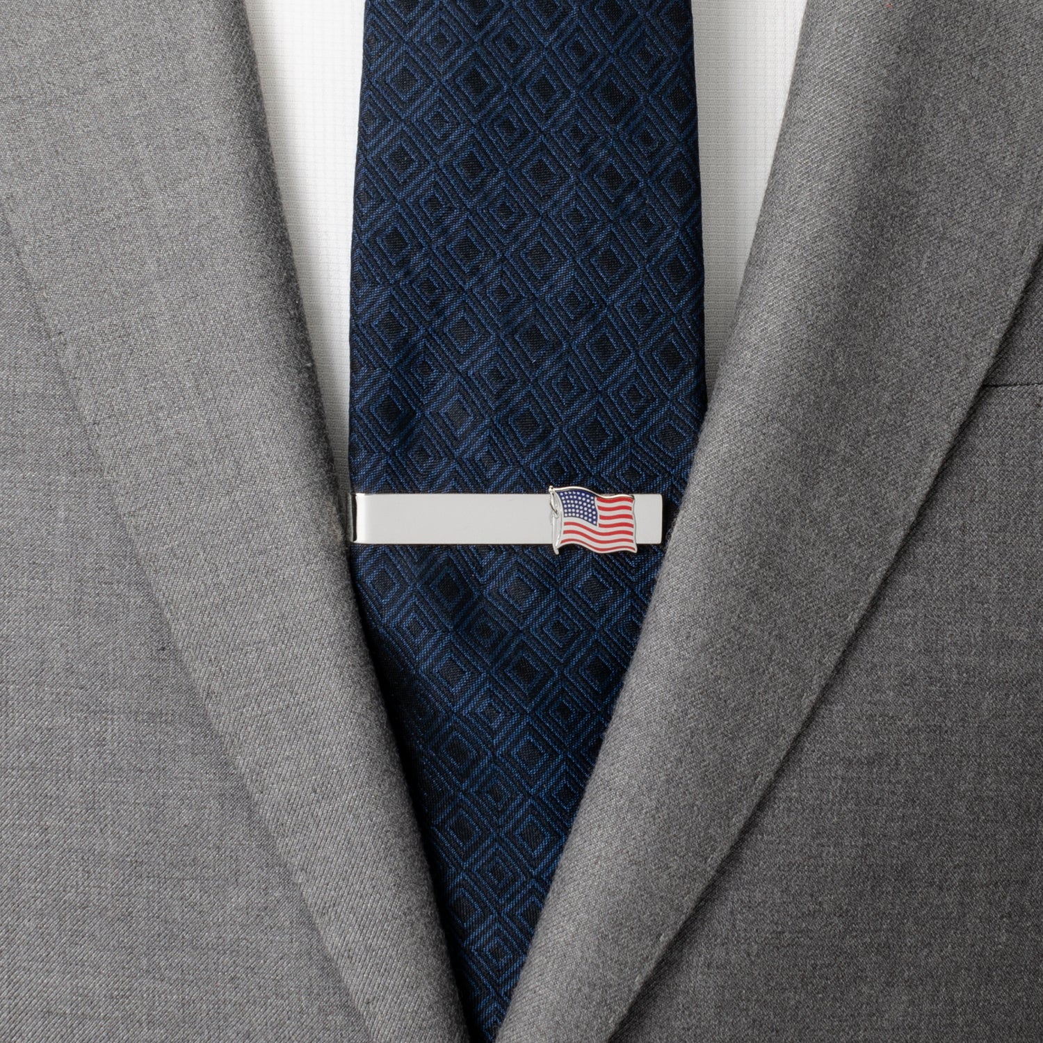 Waving American Flag Tie Bar by Cufflinks.com