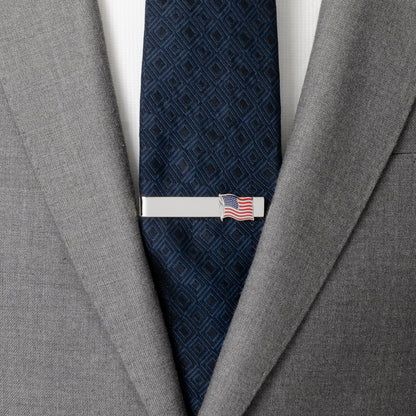 Waving American Flag Tie Bar by Cufflinks.com