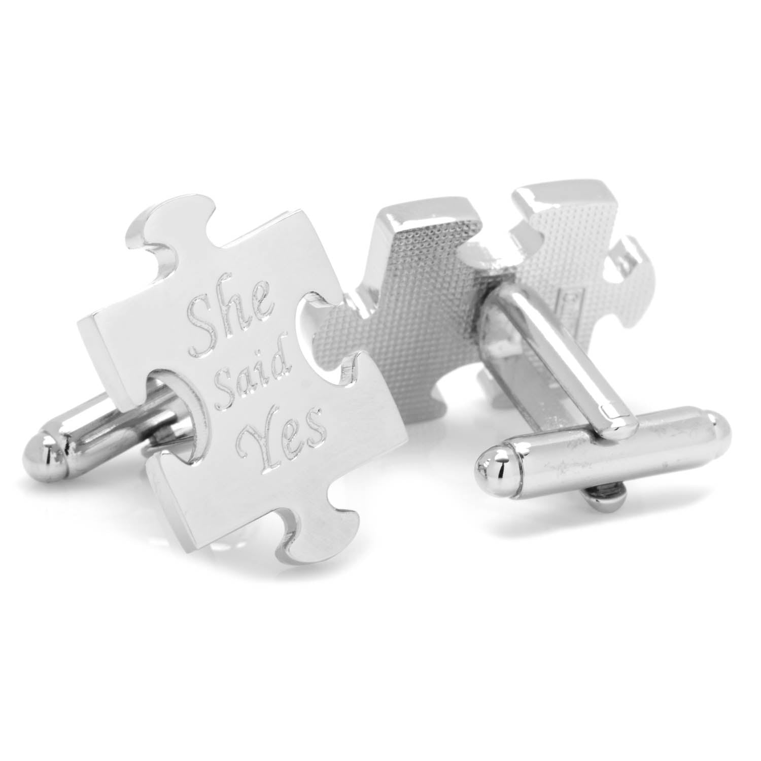 Wedding Puzzle Pieces Cufflinks Pair by Cufflinks.com