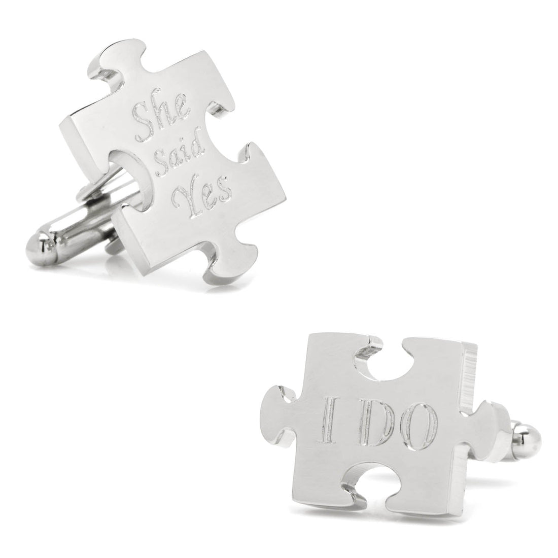 Wedding Puzzle Pieces Cufflinks Pair by Cufflinks.com