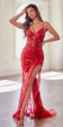 Ladivine CC2292 Sexy Long Sheer Embellished Mirror Applique Formal Dress by DiscountDressShop