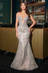 Ladivine CC2421 Strapless Fitted Mermaid Gown Embellished by DiscountDressShop