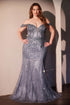 Ladivine CC341C Off The Shoulder Beaded Curve Gown by DiscountDressShop