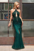 Ladivine CC427 Dress Fitted Halter Beaded Prom Gown by DiscountDressShop