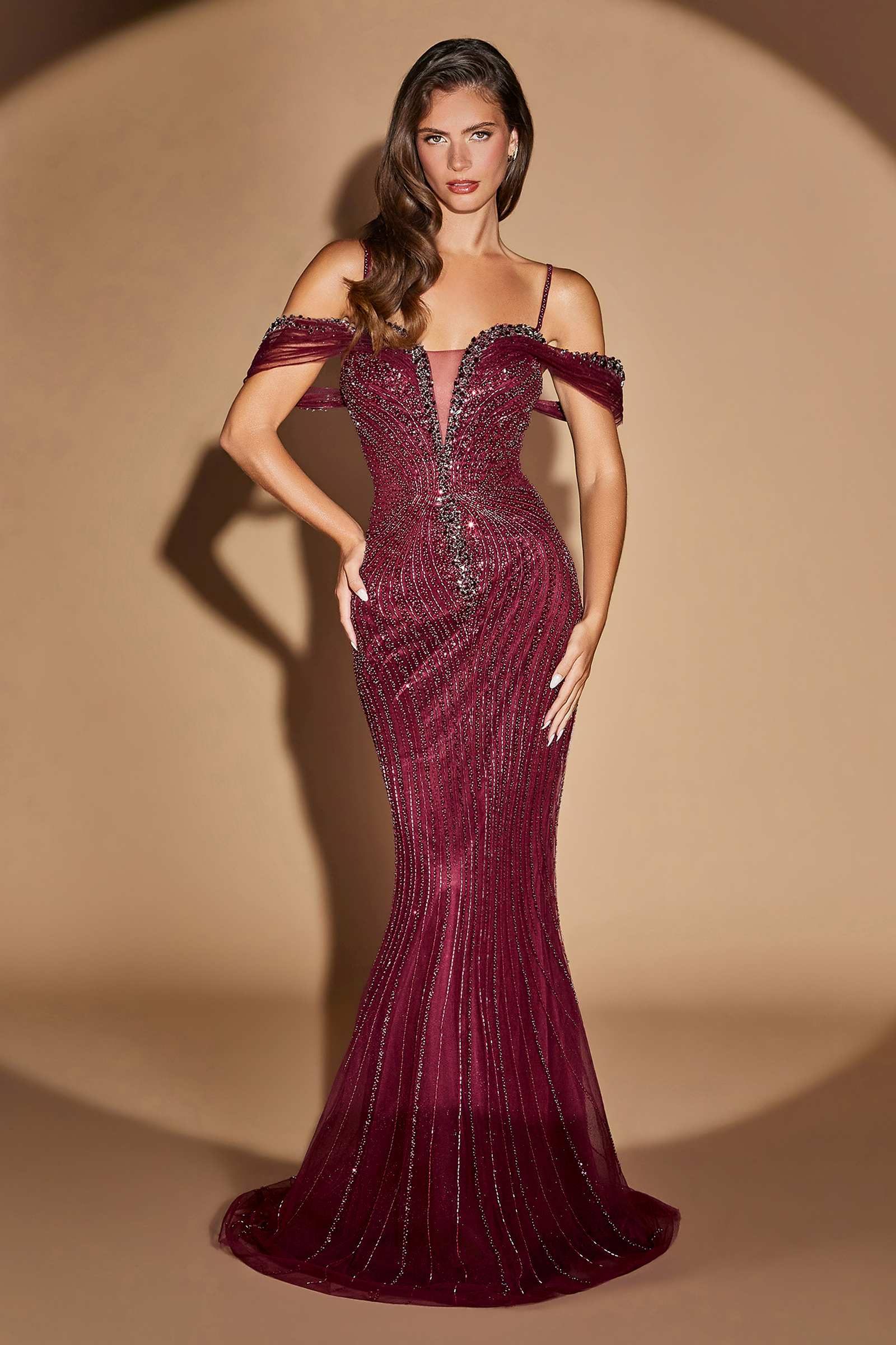 Ladivine CC496 Hollywood Glamour Gown With Modern Couture Edge