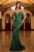 Ladivine CC6018 Long Strapless Rhinestone Embellished Mermaid Gown by DiscountDressShop