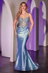 Ladivine CC8879 Dress Crystal & Satin Fitted Gown by DiscountDressShop