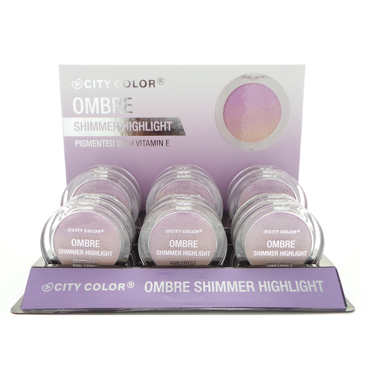 CITY COLOR Shimmer Ombre Highlight  - Amethyst Display Set, 12 Pieces -  Amethyst Display Set, 12 Pieces - DestGlow