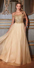Cinderella Divine CD0177 Glitter Tulle A-Line Ball Gown Off the Shoulder by DiscountDressShop
