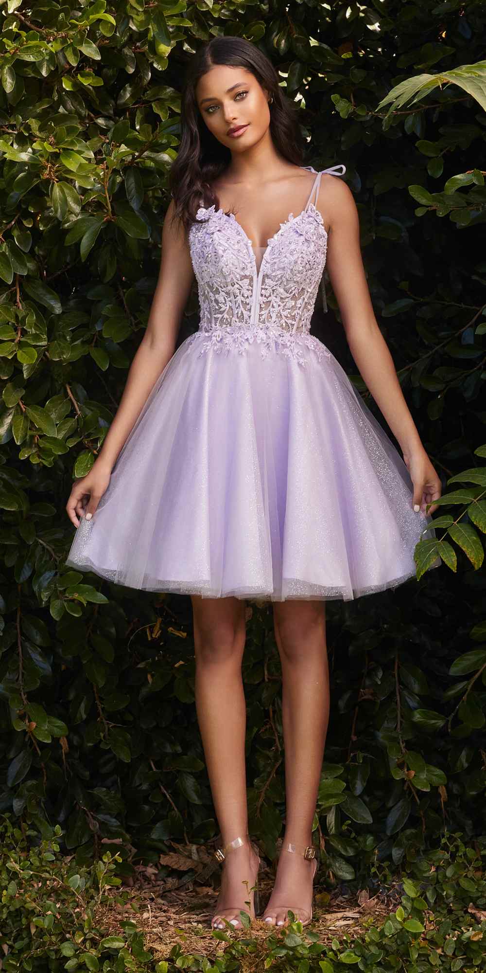 Cinderella Divine CD0188 Short A-Line Tulle and Lace Dress by DiscountDressShop