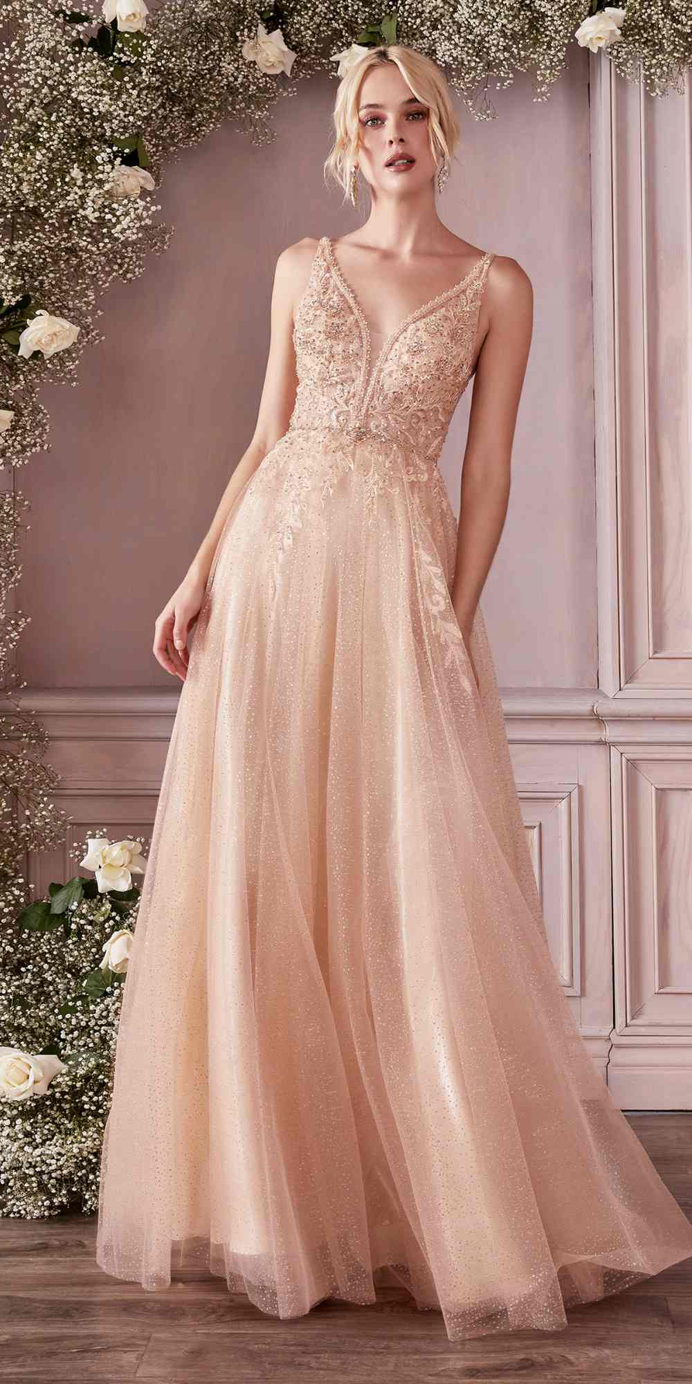 Cinderella Divine CD0196 Layered Tulle A-Line Gown by DiscountDressShop