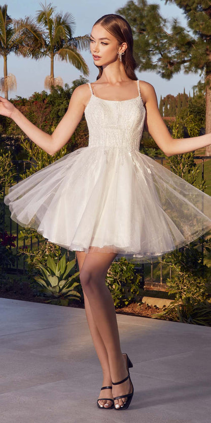 Cinderella Divine CD0212 Layered Tulle A-Line Short Dress by DiscountDressShop