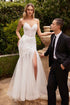 Ladivine CD0215W Long Strapless Pointed Bust Beaded Mermaid Gown by DiscountDressShop
