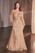 Ladivine CD0240 Dress Long Sleeve A-Line Beaded Gown by DiscountDressShop