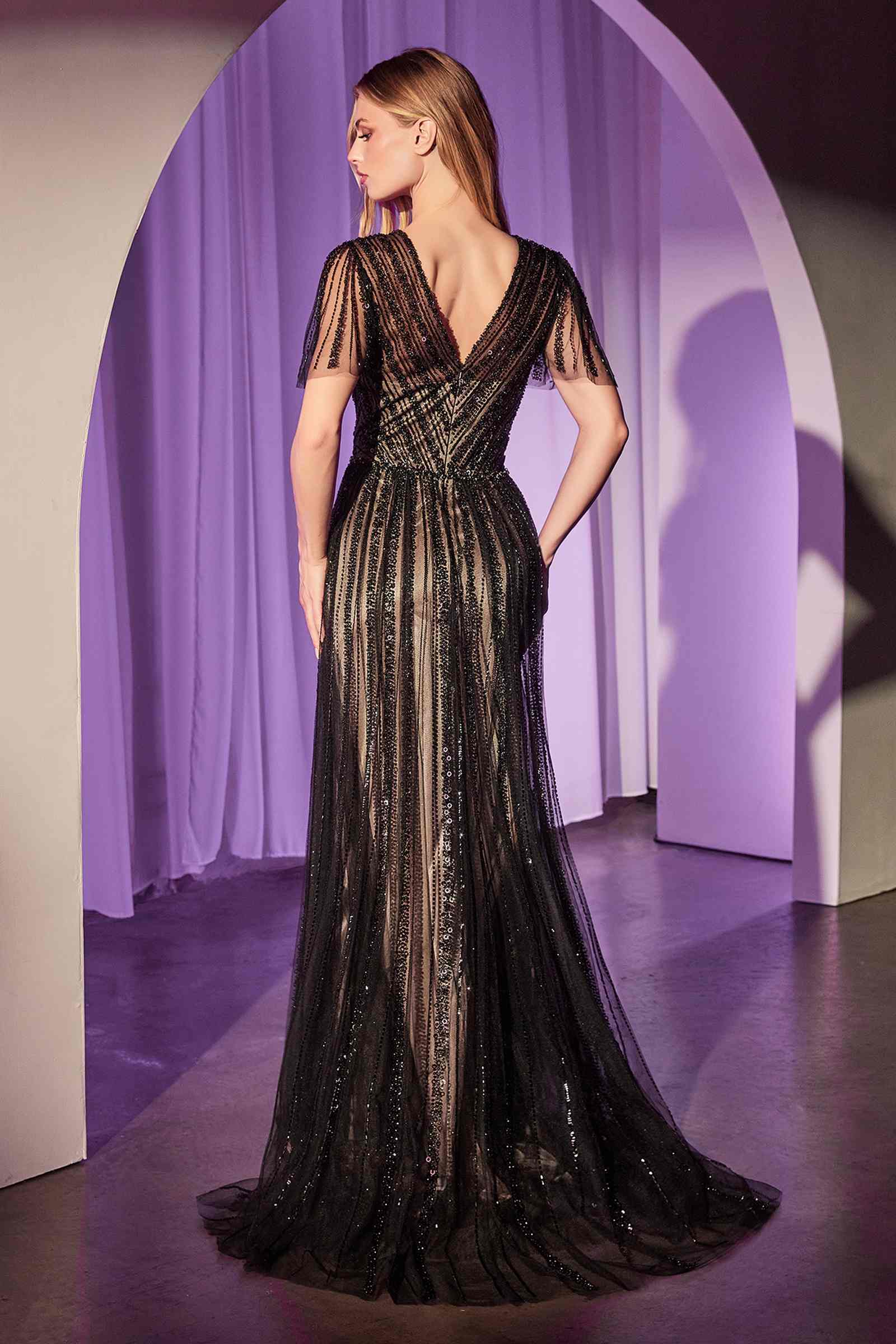 Ladivine CD0241 Dress Sequin Embellished A-Line Gown by DiscountDressShop
