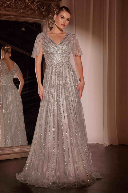 Ladivine CD0241 Dress Sequin Embellished A-Line Gown by DiscountDressShop