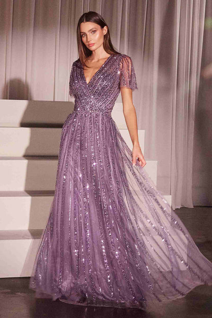 Ladivine CD0241 Dress Sequin Embellished A-Line Gown by DiscountDressShop