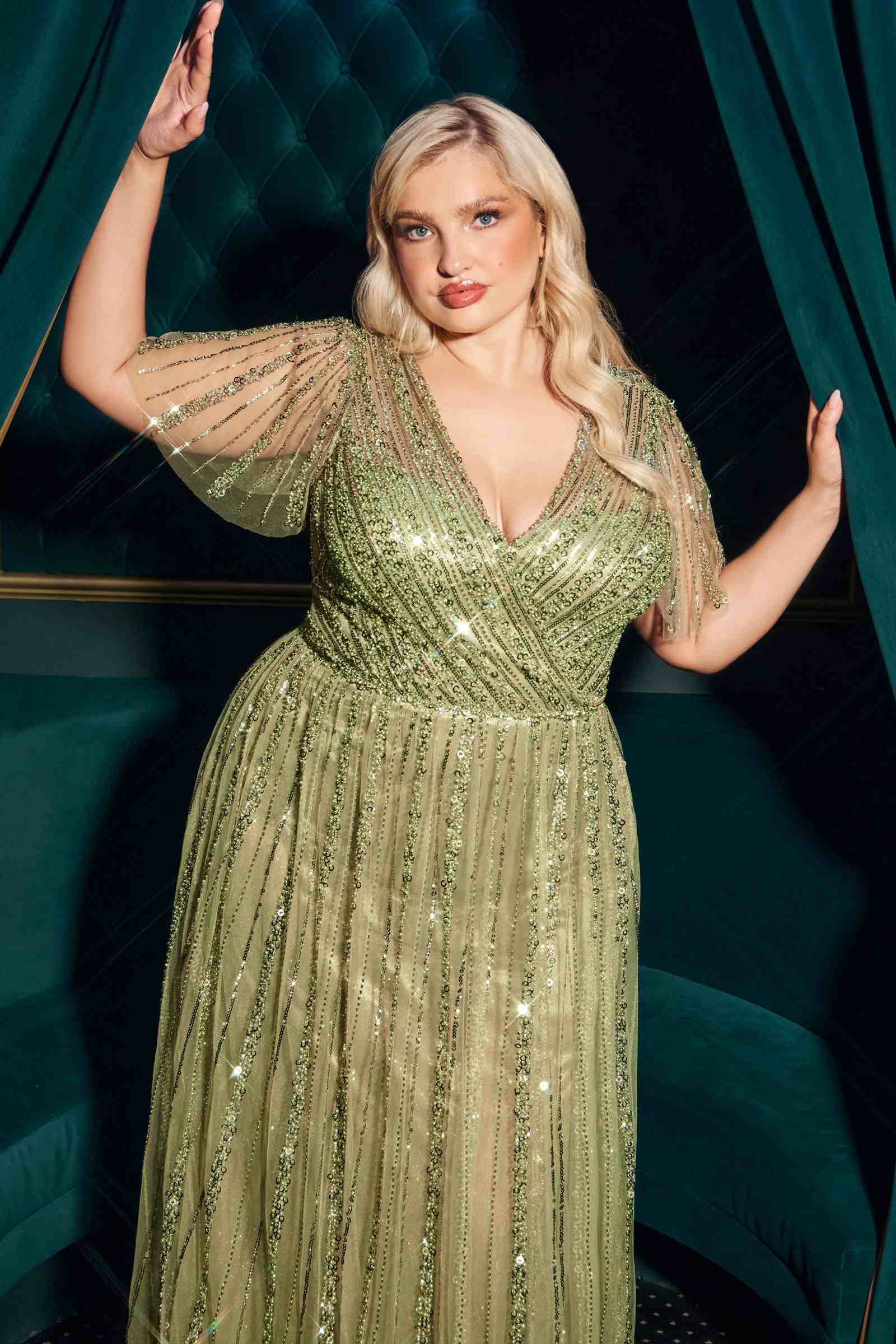 Ladivine CD0241 Dress Sequin Embellished A-Line Gown by DiscountDressShop