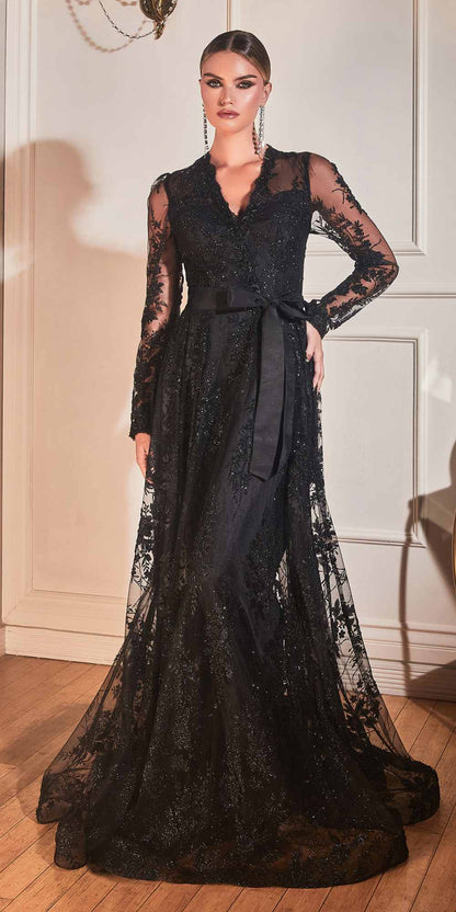 Cinderella Divine CD233 Long Sleeve Embellished Ball Gown by DiscountDressShop