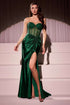 Ladivine CD2408 Dress Strapless Fitted Satin & Hot Stone Dress  DestGlow