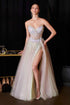 Ladivine CD2418 Ethereal and Enchanting A-Line Floral Applique Gown by DiscountDressShop