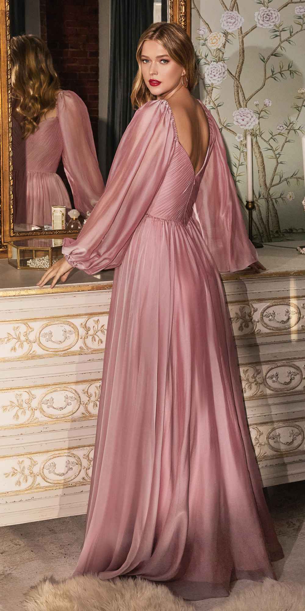 Cinderella Divine CD243 Long Sleeve A-Line Dress by DiscountDressShop