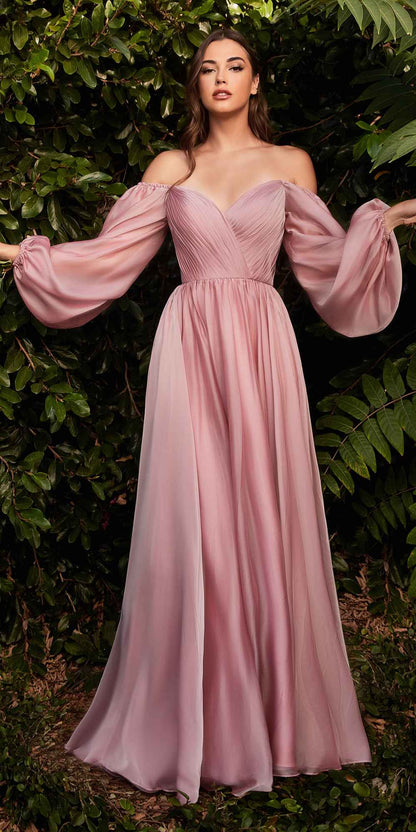 Cinderella Divine CD243 Long Sleeve A-Line Dress by DiscountDressShop