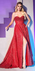 Ladivine CD252 Floor Length Lace Up Glitter A-Line Ball Gown by DiscountDressShop