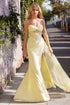 Ladivine CD384 Dress Strapless Draped Fitted Prom Gown by DiscountDressShop