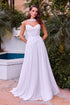 Ladivine CD395W Chiffon A-line Wedding Strapless Dress by DiscountDressShop