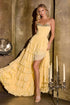 Ladivine CD402 Strapless Crystal Embellished High Low Chiffon Gown by DiscountDressShop