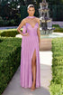 CLEARANCE - Ladivine CD410 Luminescent Chiffon Strapless Lavender Dress (Size 16) by DiscountDressShop