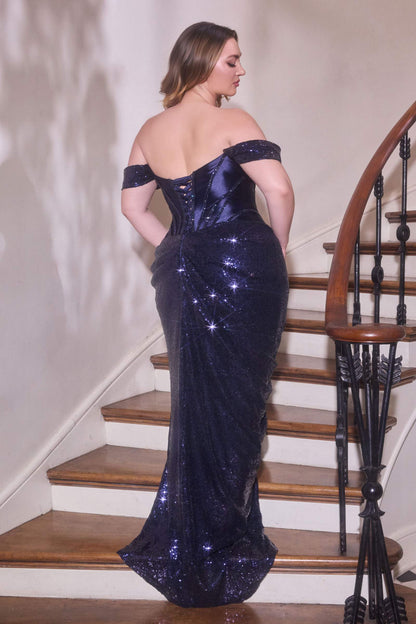 Ladivine CD422C Off Shoulder Sculpted Satin Corset by DiscountDressShop