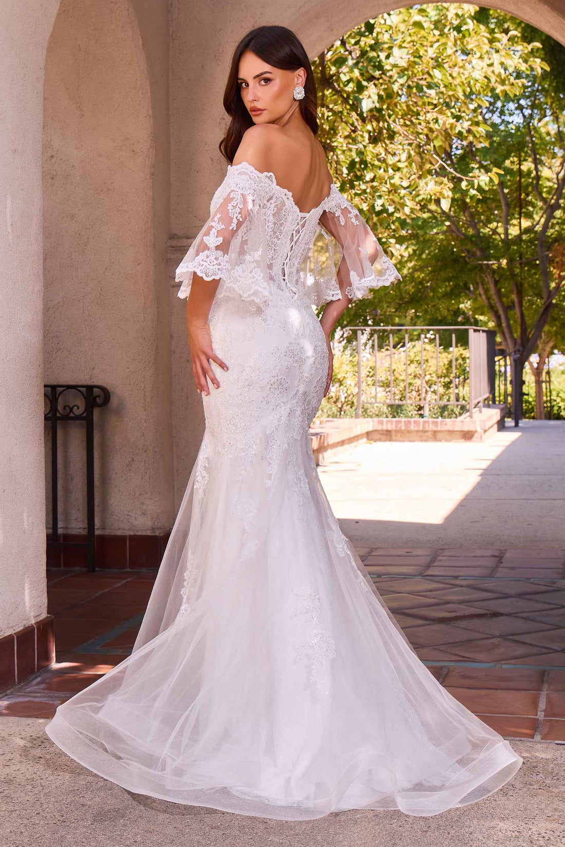 Ladivine CD659W Off Shoulder Mermaid Wedding Gown  DestGlow